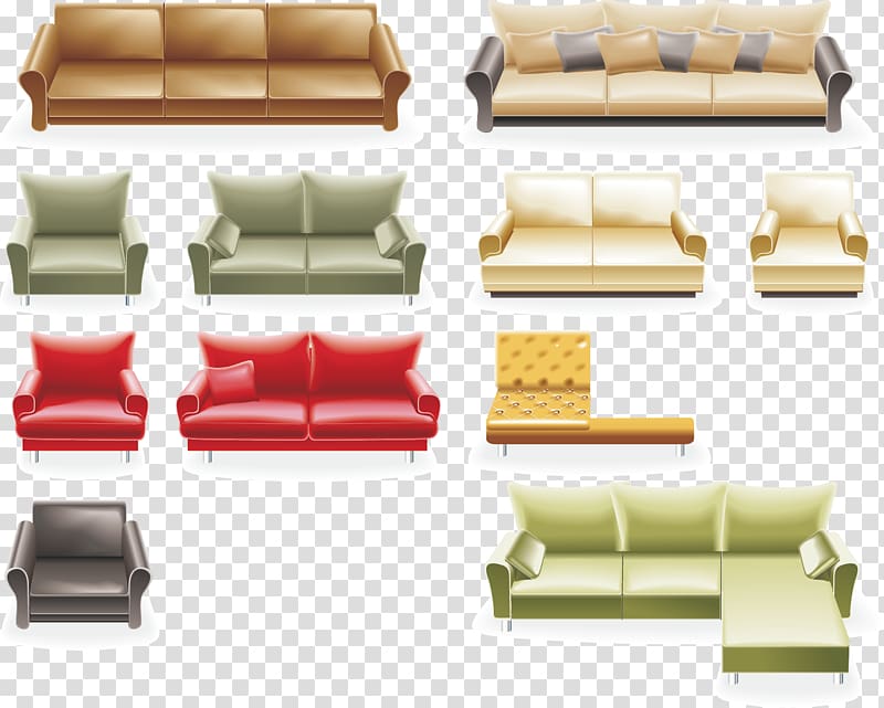 Table Couch Furniture Chair, Leather sofa material transparent background PNG clipart