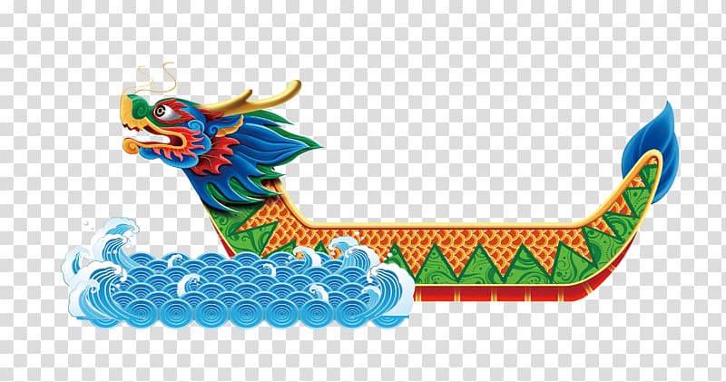 Zongzi Bateau-dragon Dragon Boat Festival Cartoon, Cartoon boat race transparent background PNG clipart