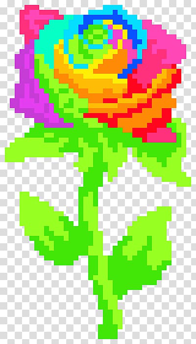 Bead Pixel art Cross-stitch Pattern, Rainbow Flowers transparent background PNG clipart