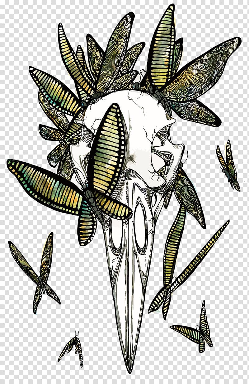 Drawing Painting Artist Pokxe9mon, Butterfly and Skeleton transparent background PNG clipart