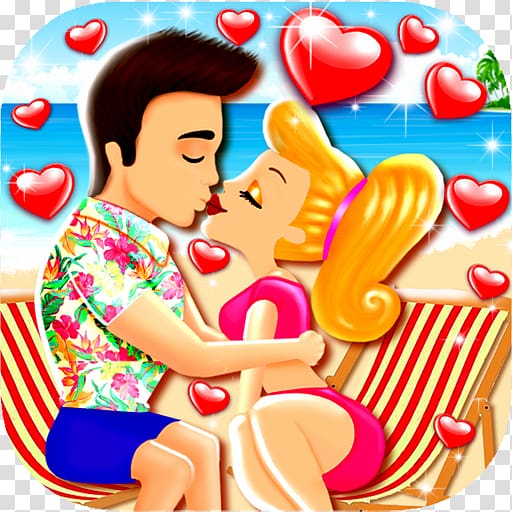 Romantic Kiss on the Beach Game Love, beach transparent background PNG clipart