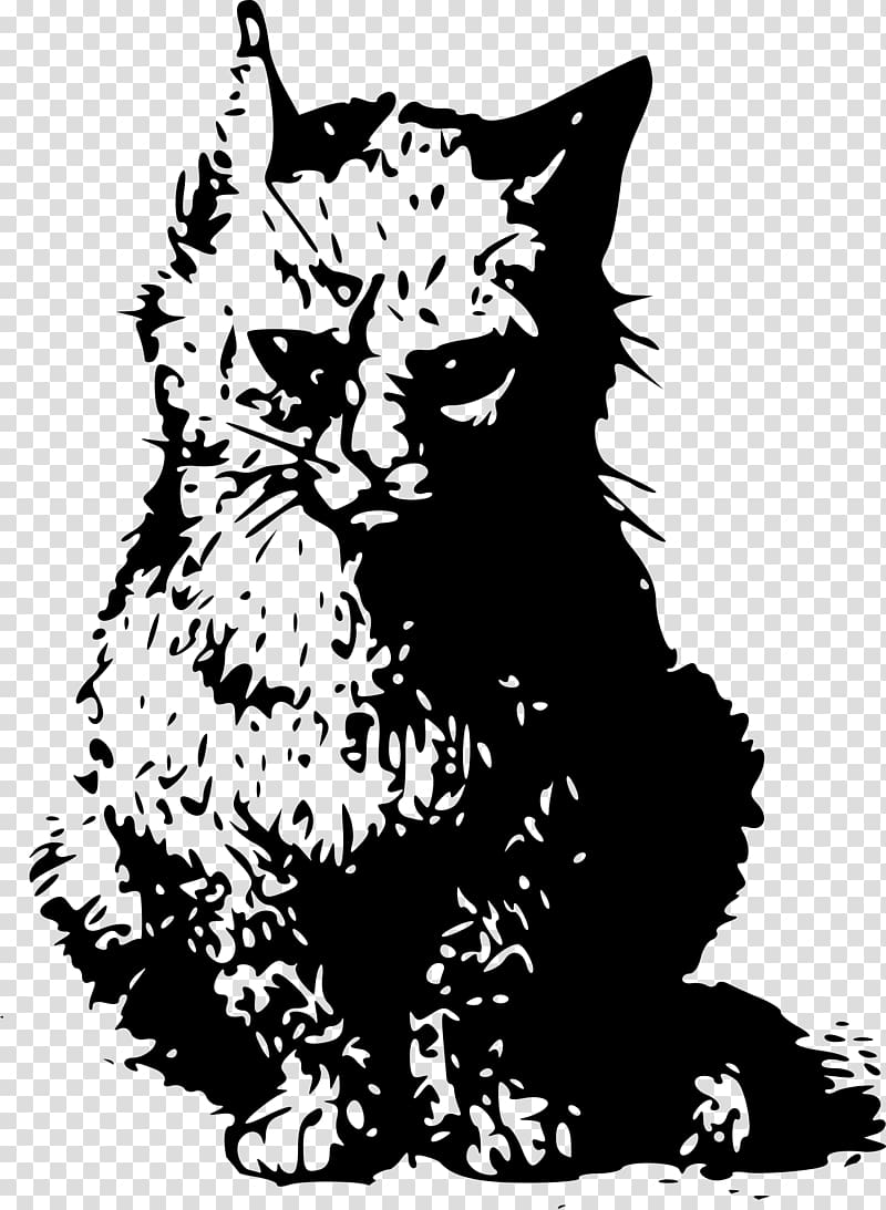 T-shirt Stencil Cat , Illustration black Card transparent background PNG clipart