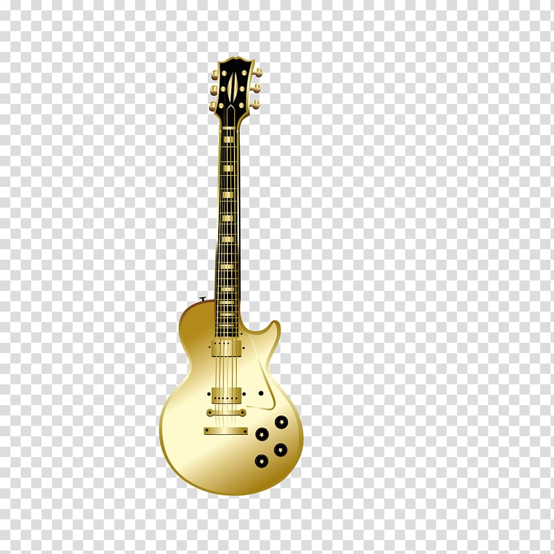 golden guitar transparent background PNG clipart