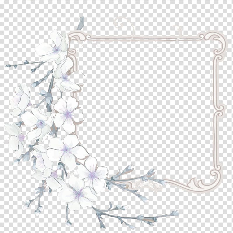 white flower border art, National Cherry Blossom Festival, Lavender Fancy Skeleton Frame Border Texture transparent background PNG clipart