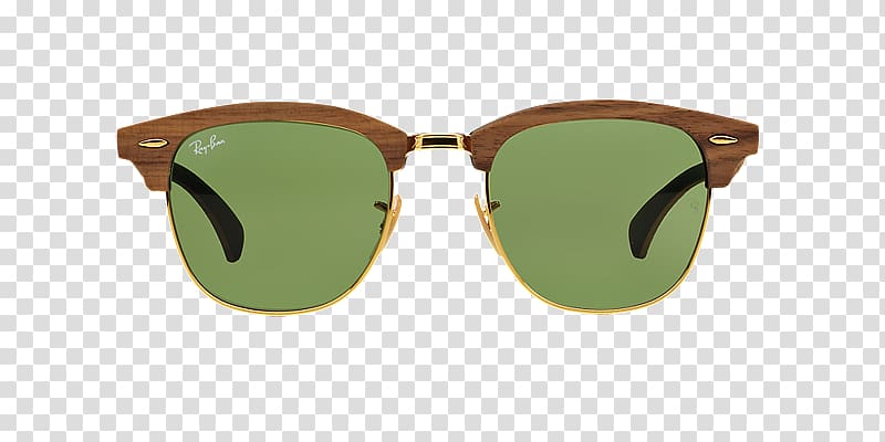 Ray-Ban Clubmaster Classic Aviator sunglasses Ray-Ban Wayfarer, light brown wood transparent background PNG clipart