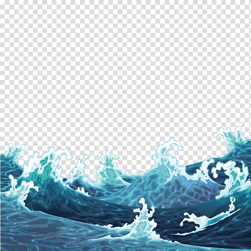 big wave illustration, Illustration, waves are raging transparent background PNG clipart