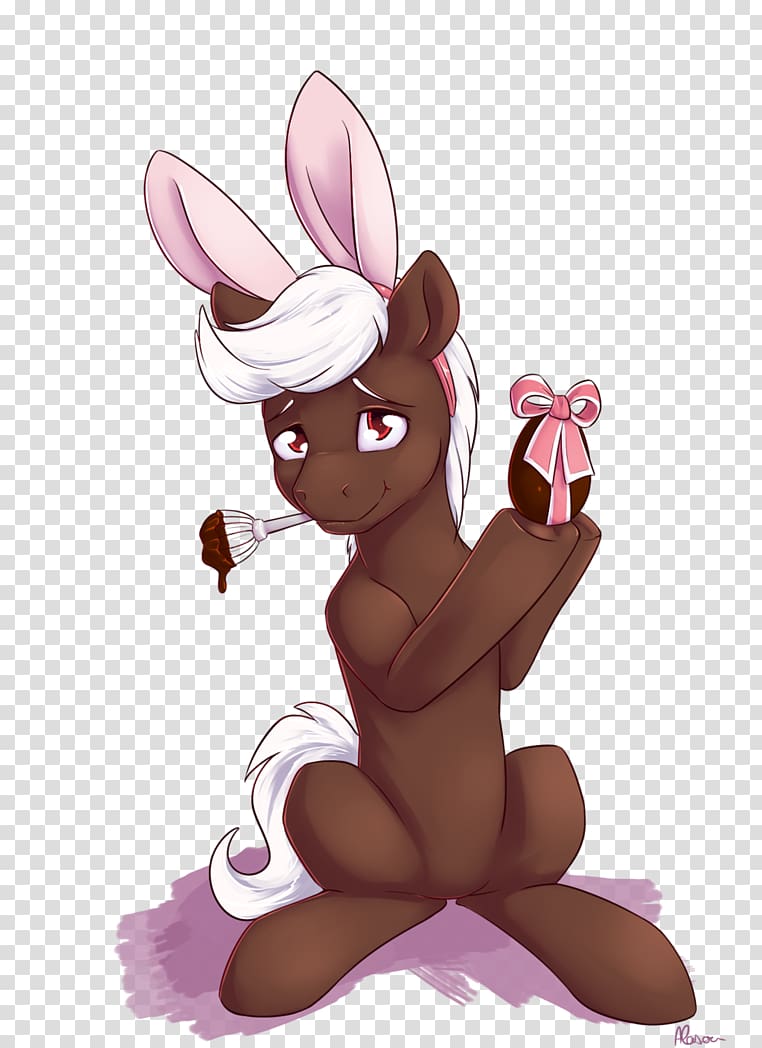 Rabbit Easter Bunny Macropods Horse Illustration, Cute Animals Eating Chocolate transparent background PNG clipart