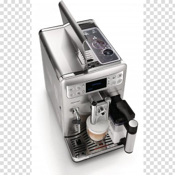 Espresso Machines Saeco Exprelia EVO HD8857, Automatic coffee machine with cappuccinatore, 15 bar, stainless steel Coffeemaker, Coffee transparent background PNG clipart