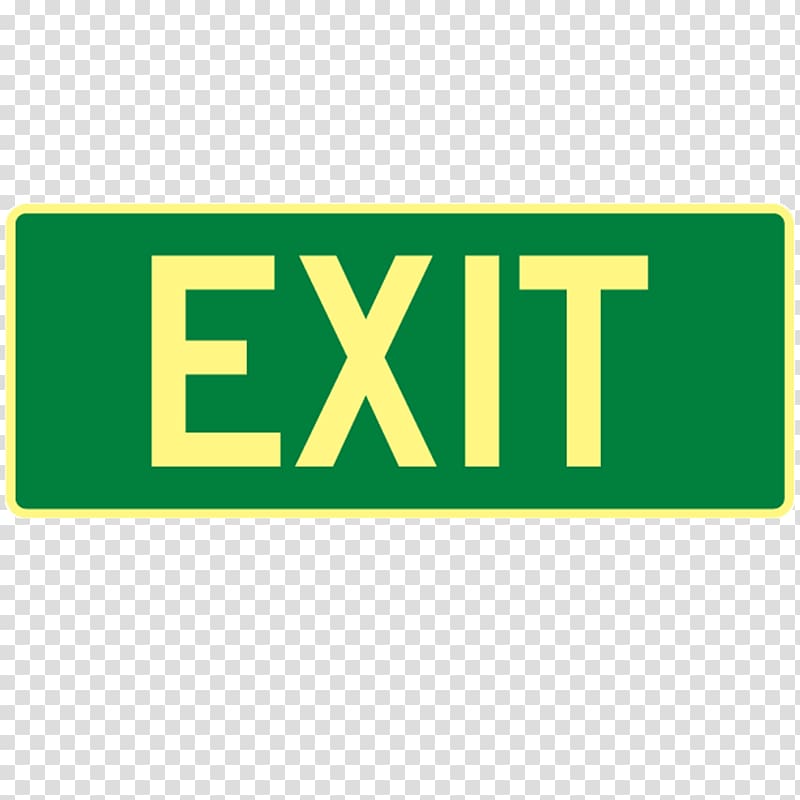 Exit sign Information sign Emergency exit Safety, exit transparent background PNG clipart