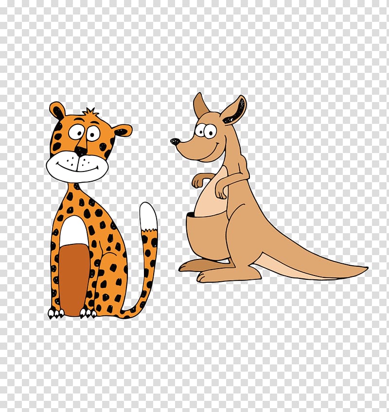 Leopard Kangaroo Cartoon , Leopards and kangaroos cartoon material transparent background PNG clipart