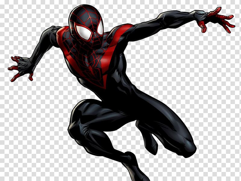 Spider-Man Marvel: Avengers Alliance Spider-Verse Venom Ultimate Marvel, Miles Morales transparent background PNG clipart
