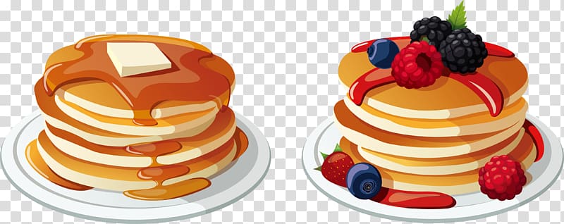 pancake with raspberries and blackberries illustration, Pancake Breakfast Bacon Cream , exquisite breakfast food transparent background PNG clipart