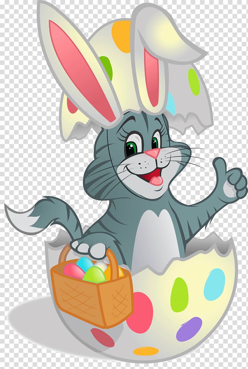 Easter Bunny Kitten Rabbit Cat , egg tube transparent background PNG clipart