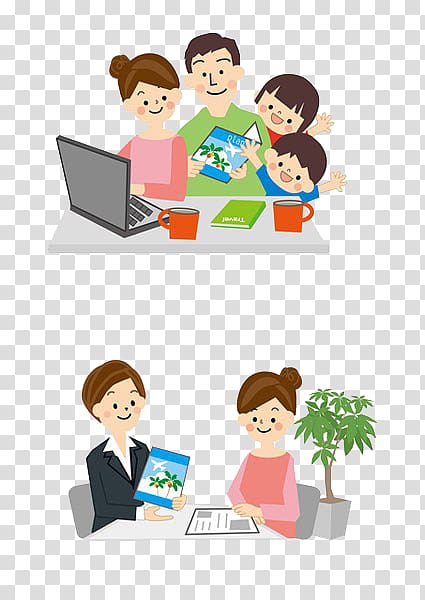 Computer, Family to watch the computer together transparent background PNG clipart