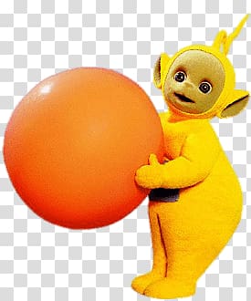 Lala from Teletubbies, Teletubbies Lala With Orange Ball transparent background PNG clipart