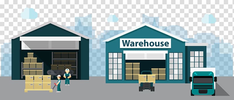 Warehouse Business Transport, Cartoon warehouse transparent background PNG clipart