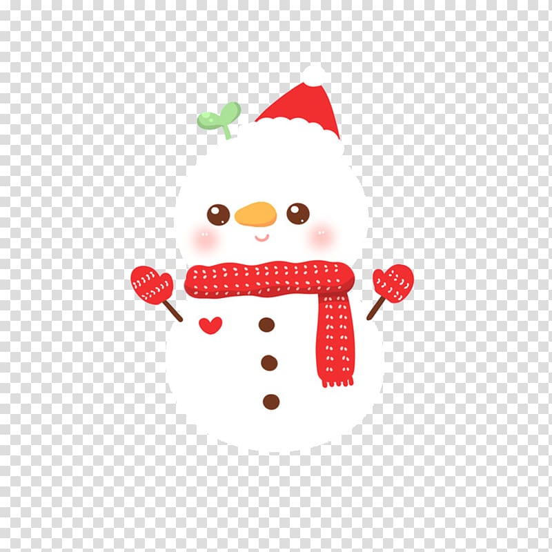 Christmas Snowman, Christmas Snowman wearing scarf transparent background PNG clipart