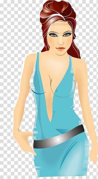 Woman Animation Illustration, Hand-painted Sexy Women transparent background PNG clipart