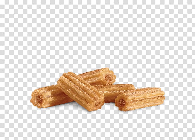 pile of five tubular pastries, Small Churros transparent background PNG clipart
