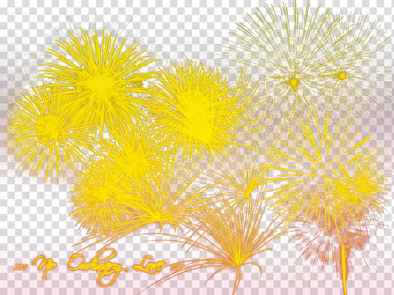 Yellow on red fireworks transparent background PNG clipart
