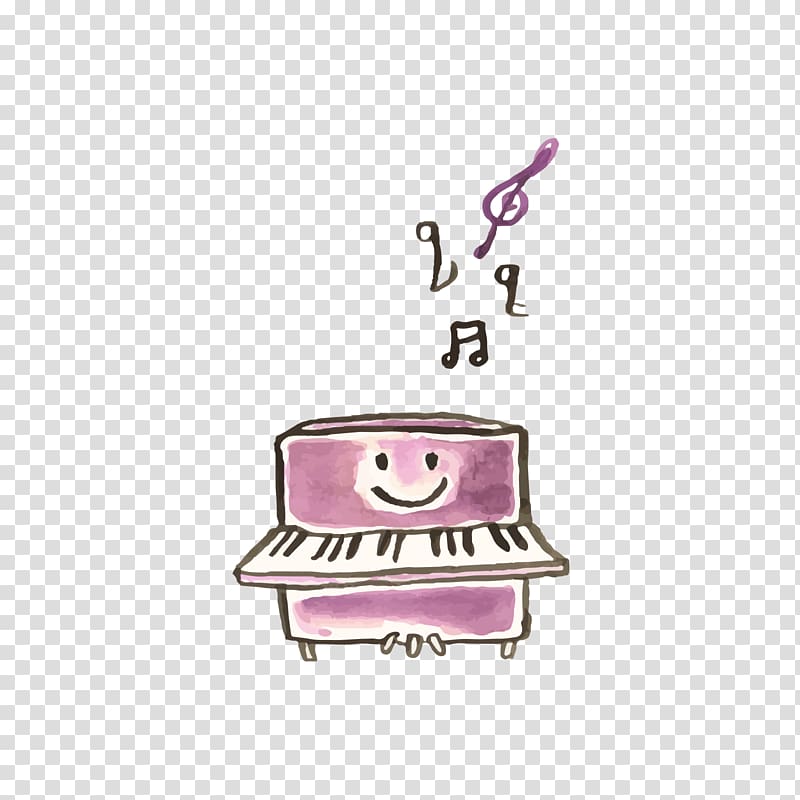 Logo Piano Cartoon, Purple cartoon piano transparent background PNG clipart