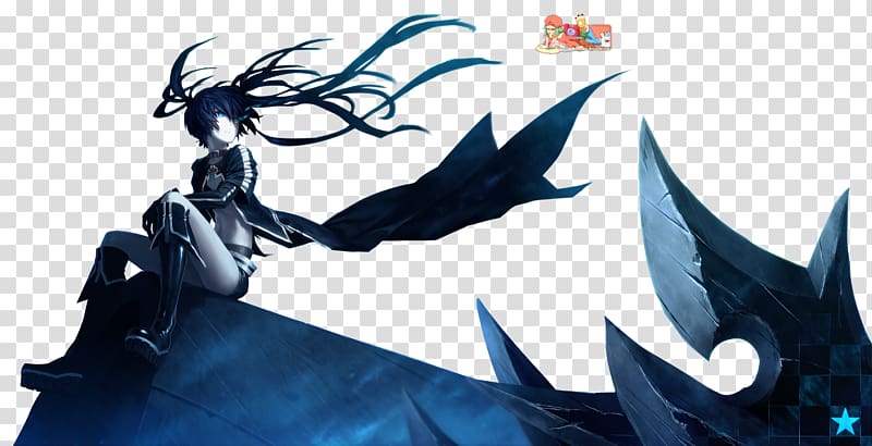 Black Rock Shooter Drawing Anime, rock fragments transparent background PNG clipart