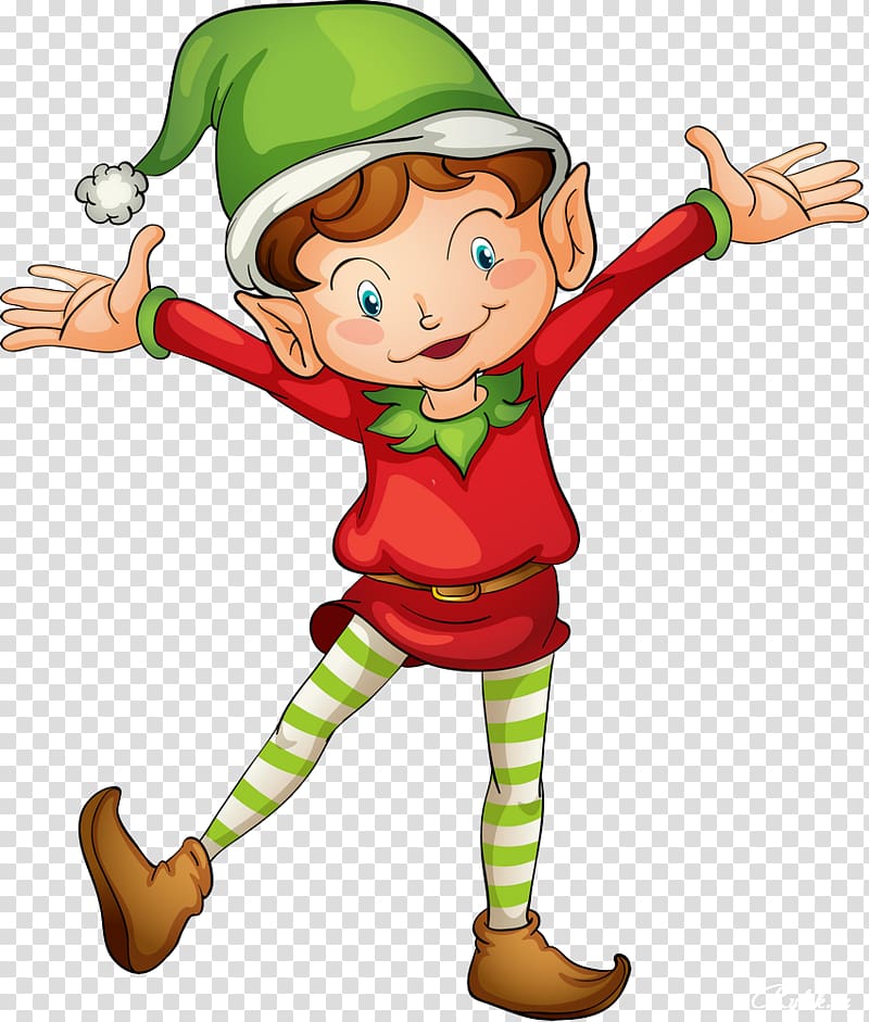 Christmas elf , santa sleigh transparent background PNG clipart