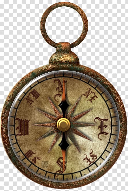 01504 Bronze Clock, compas transparent background PNG clipart