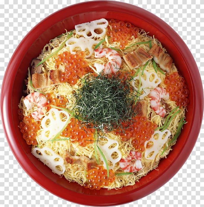 Chinese noodles Sushi Makizushi Chirashizushi, sushi transparent background PNG clipart