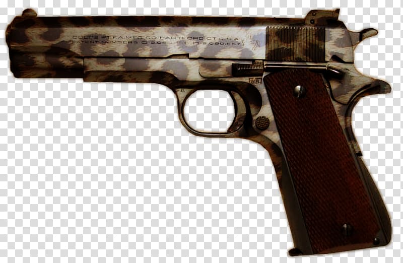 Trigger M1911 pistol Firearm Revolver, weapon transparent background PNG clipart