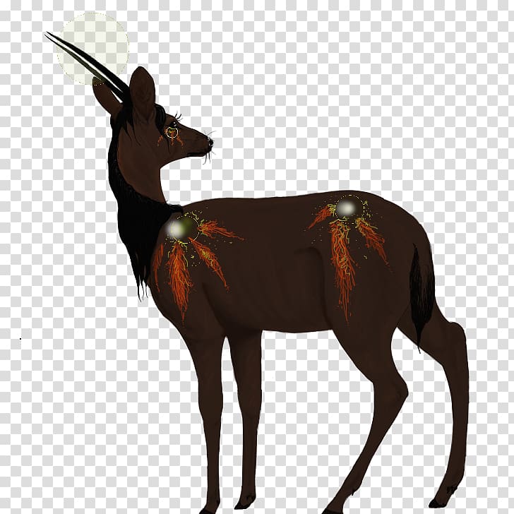 Antelope Cattle Reindeer Art Goat, Feather Fan transparent background PNG clipart