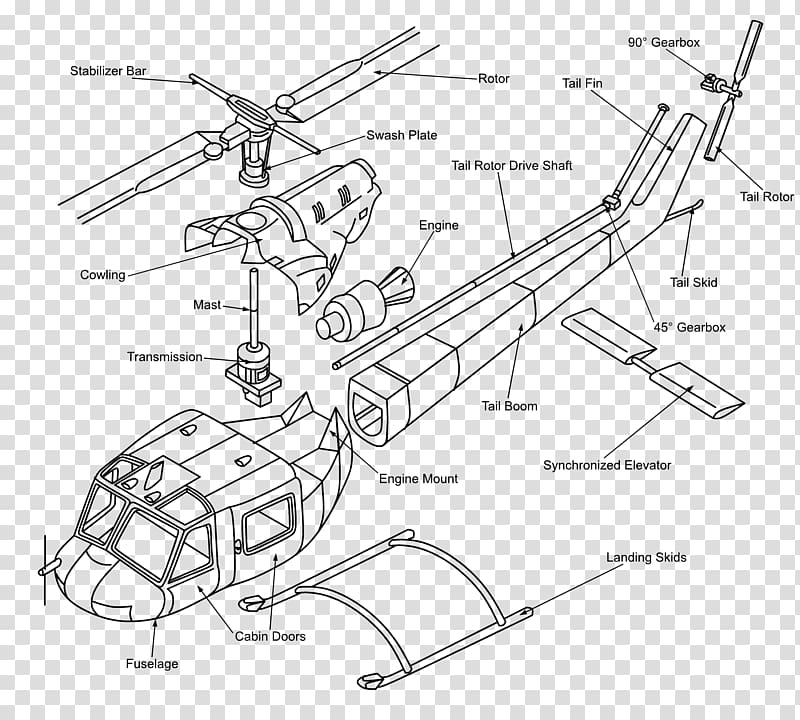 Helicopter Fixed-wing aircraft Airplane Flight, helicopter transparent background PNG clipart