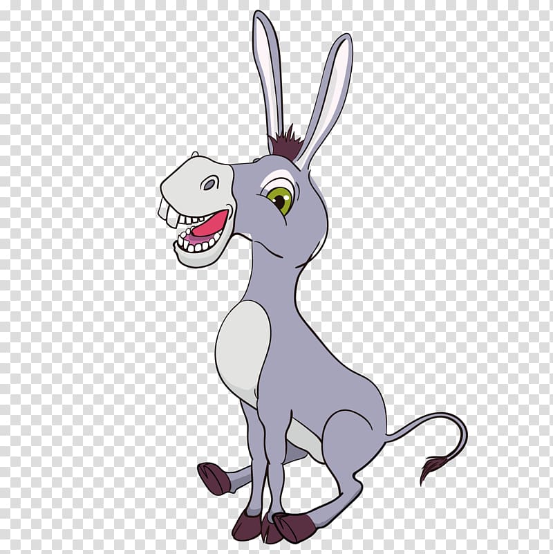 Donkey Drawing Animation, Cartoon donkey transparent background PNG clipart