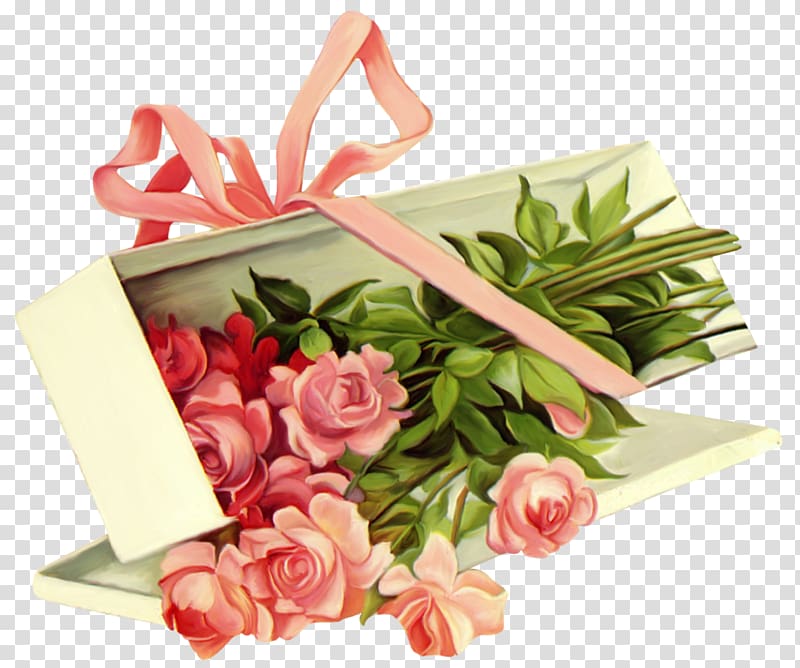 bouquet of red roses illustration, , Vintage Rose Box transparent background PNG clipart