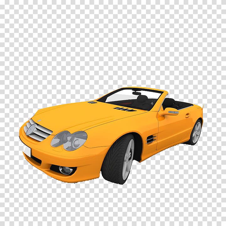 Sports car Convertible Electric car, Yellow sports car material transparent background PNG clipart