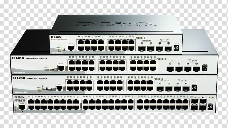 Network switch Power over Ethernet 10 Gigabit Ethernet D-Link, switch transparent background PNG clipart