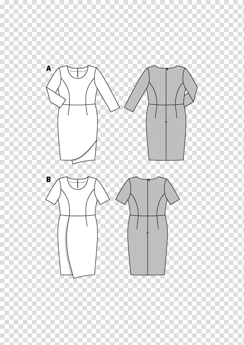 T-shirt Dress Burda Style Shoulder Pattern, sewing a shirt transparent background PNG clipart