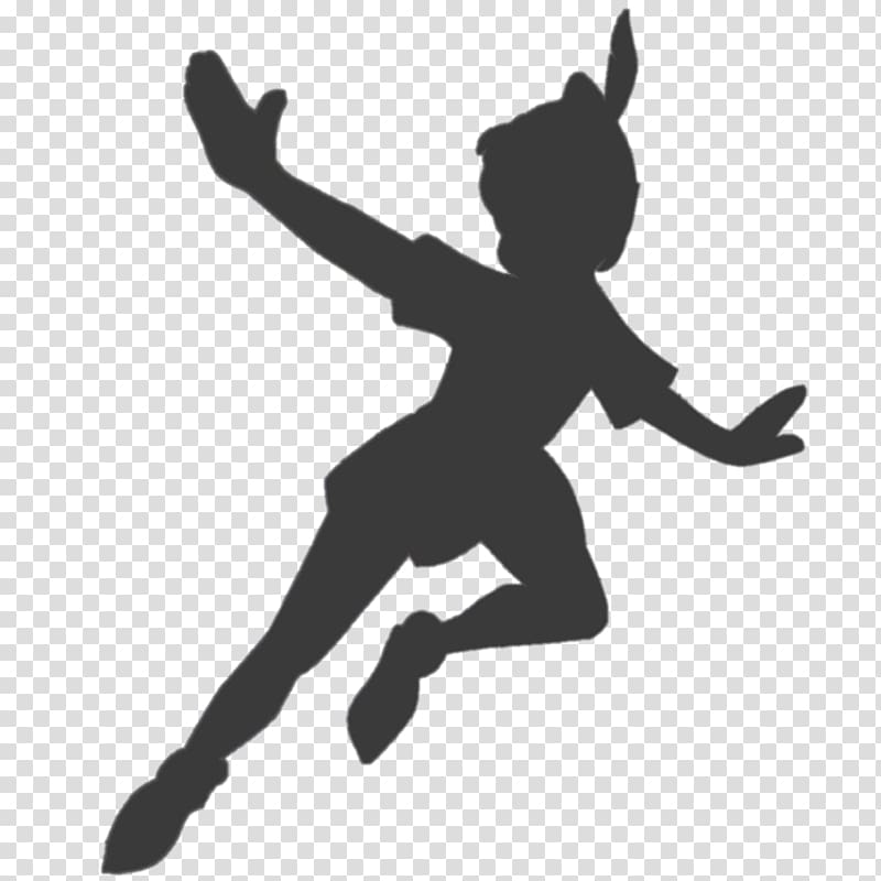 Peter Pan logo, Peter Pan Tinker Bell Silhouette Shadow , peter pan transparent background PNG clipart
