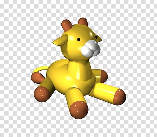 Cartoon 3D computer graphics 3D modeling Autodesk 3ds Max, Yellow giraffe transparent background PNG clipart