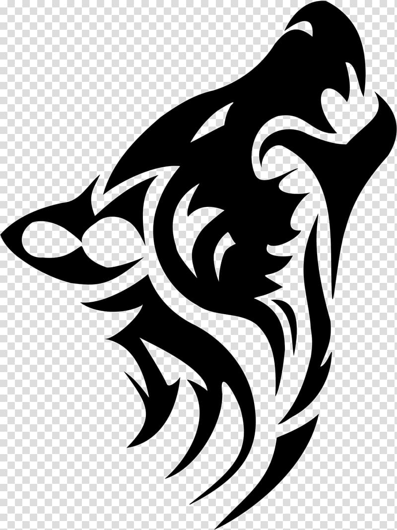 Gray wolf Tattoo Portable Network Graphics Transparency, wolf stencil tattoo transparent background PNG clipart