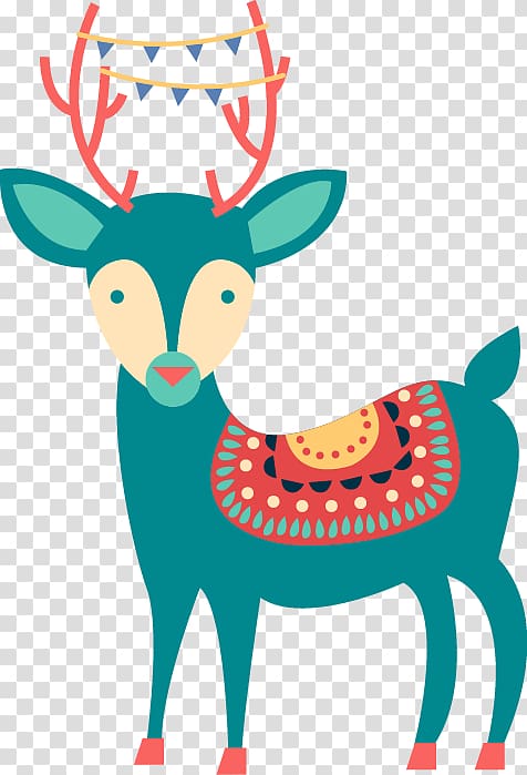 Reindeer , Abstract color pattern deer transparent background PNG clipart