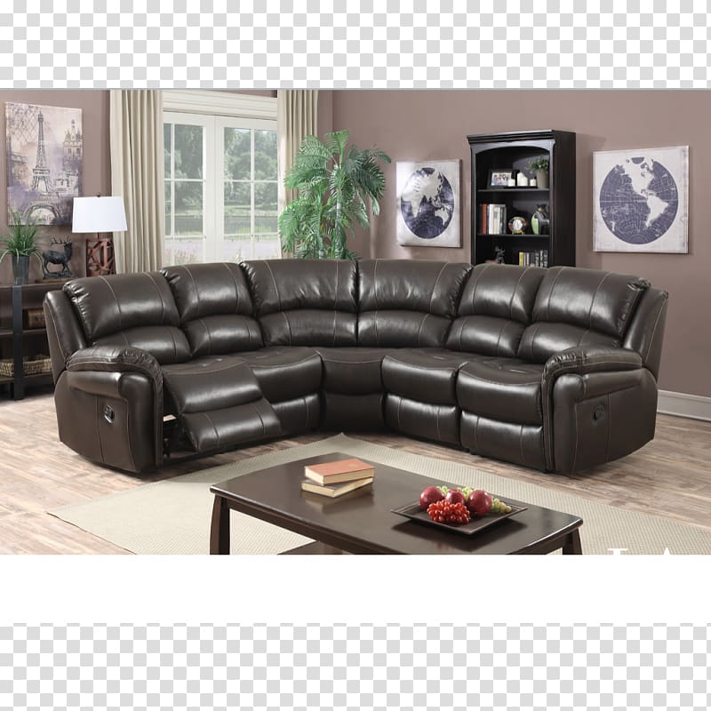 Couch Cocoa Faux Leather (D8506) Recliner Chair Furniture, corner sofa transparent background PNG clipart