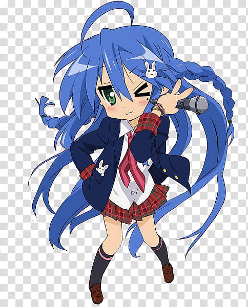 Lucky Star Anime Konata Izumi Otaku Haruhi Suzumiya lucky blue chibi  vertebrate png  PNGWing