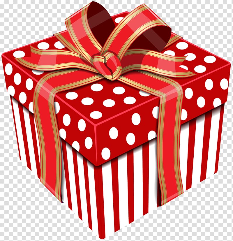 Red Gift Box Transparent Clip Art Image​
