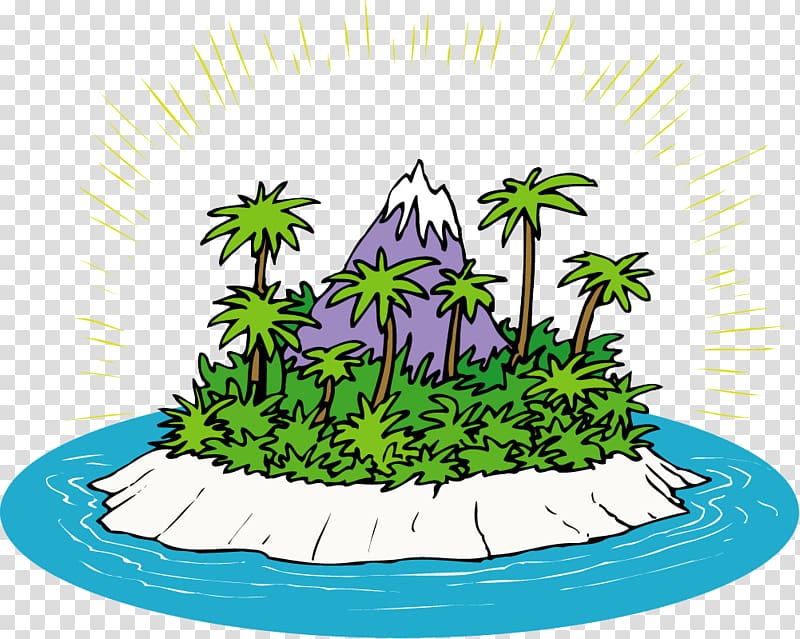 Island Cartoon Illustration, Mysterious island transparent background PNG clipart