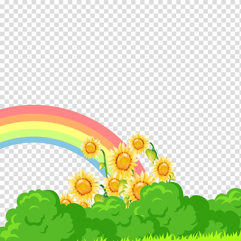 Sky Cartoon Cloud, Cartoon Rainbow transparent background PNG clipart