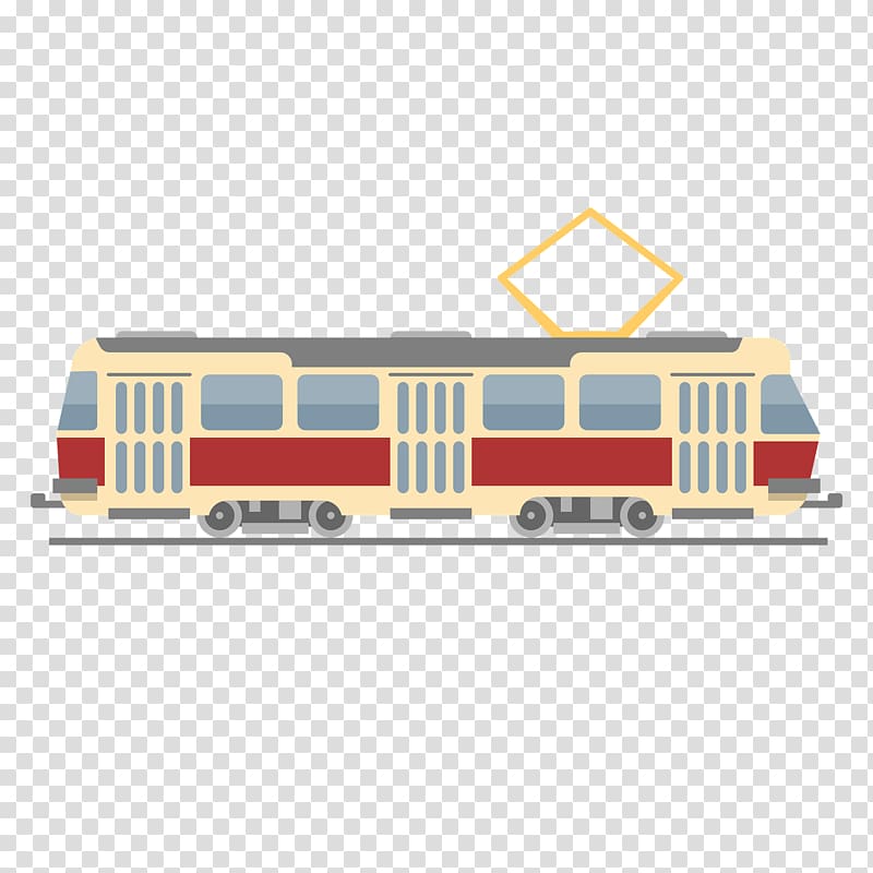 Tram Train Rail transport Red Car Trolley Railroad car, Rail Train transparent background PNG clipart