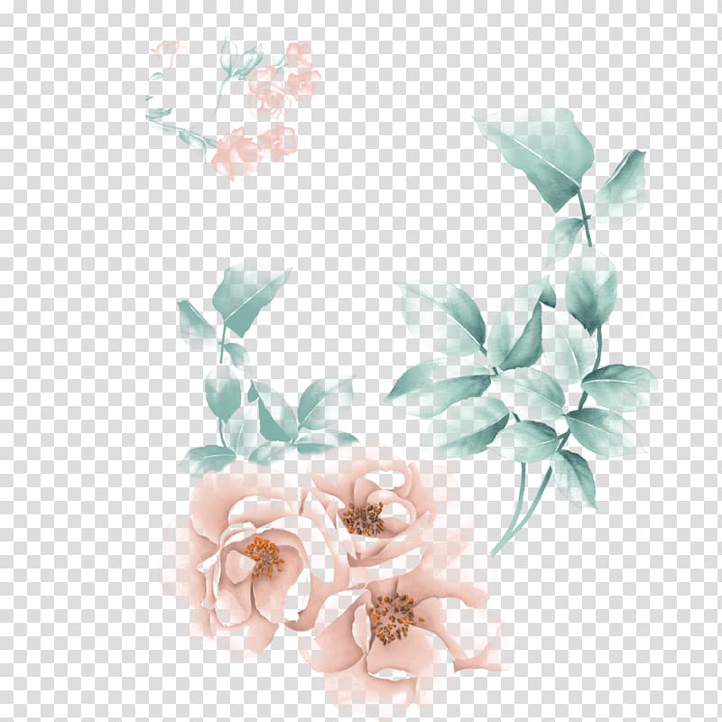 Border Flowers Computer file, Rich pink flowers transparent background PNG clipart