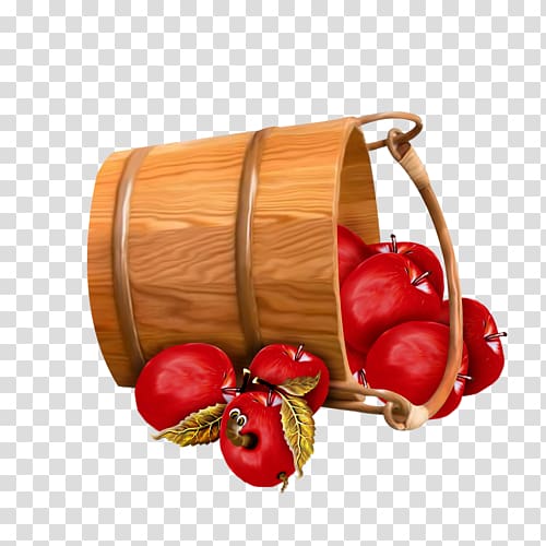 Apple Bucket , Bucket of red apple transparent background PNG clipart