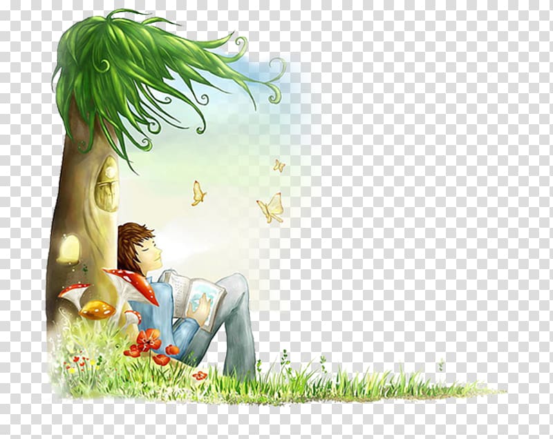 Homo sapiens Cartoon Child Illustration, Fairy tree transparent background PNG clipart